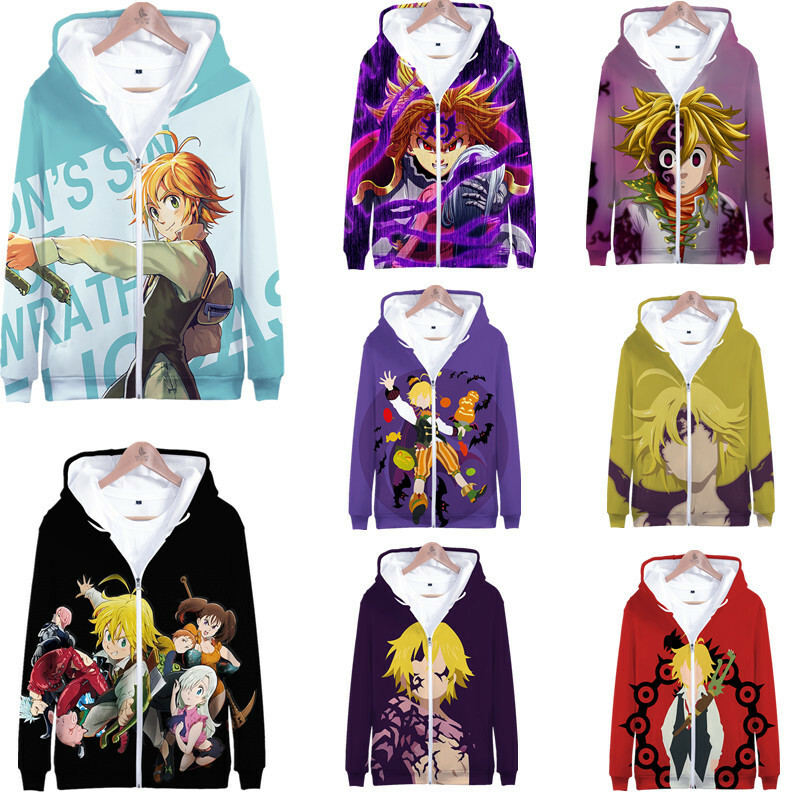 Men Women Anime The Seven Deadly Sins Meliodas Zipper Hoodie Jacket  Sweatshirt | eBay